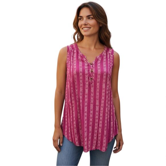 Sonoma Goods for Life Women’s Purple BOHO Tunic Tank Top Size Medium - Picture 1 of 9